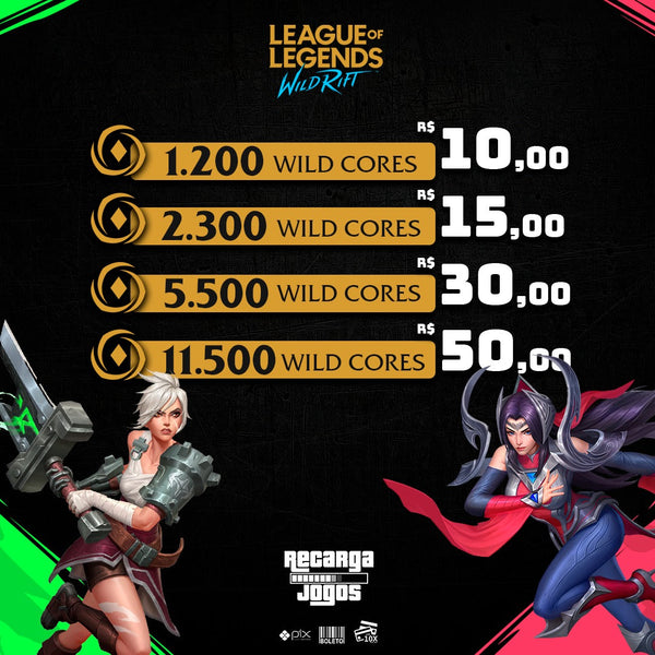 WILDCORES WildRift (Envio do código giftcard por email)
