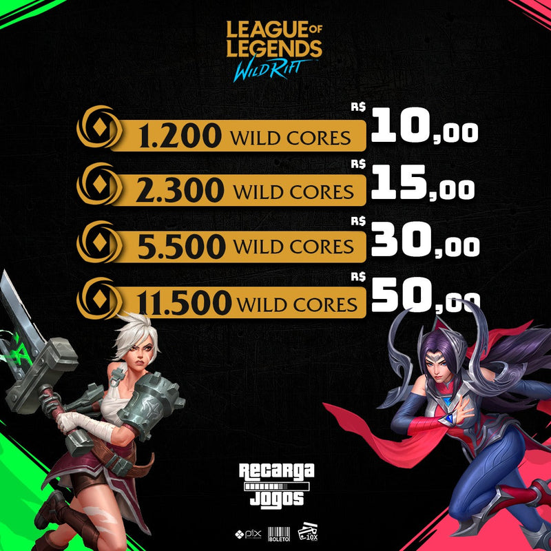 WILDCORES WildRift (Envio do código giftcard por email)